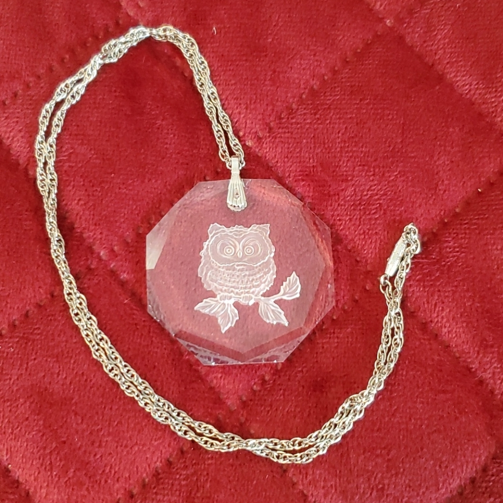 Vintage Little Gallery Owl Pendant Necklace